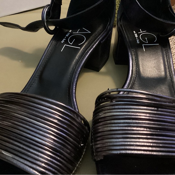 AGL navy sandals with small block heel - Picture 3 of 7